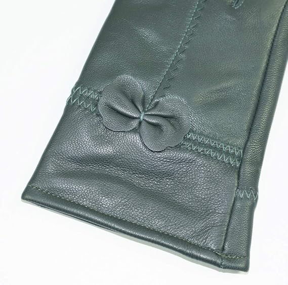 Military Green Winter Leather Gloves – product detail