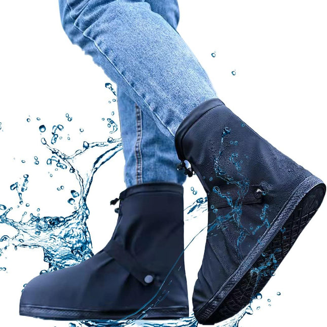 Waterproof Reusable Overboots Anti Slip Size 43-45 Black 1 Pair
