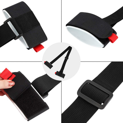 Adjustable Ski Carrier Bag for Skis and Poles - Black (4 Pack)