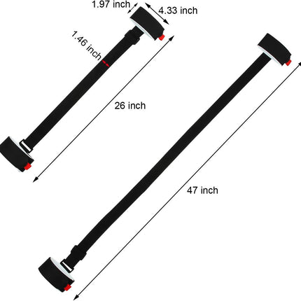 Adjustable Ski Carrier Bag for Skis and Poles - Black (4 Pack)