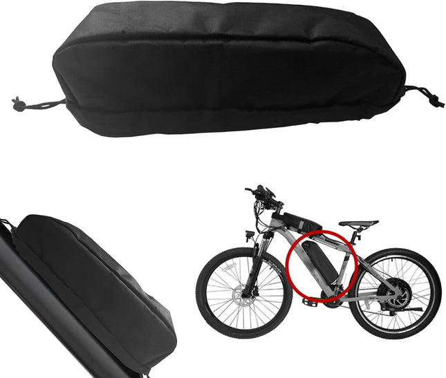 Waterproof Dustproof Bike Battery Cover Bag 37.6 x 10.5 x 11.2 cm Black Battery Protective Case