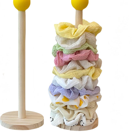 2 Pack Wooden Hairband Set - Hair Clip Holder Bracelet Hanger - Hair Accessories Storage Display for Girls Women Teens