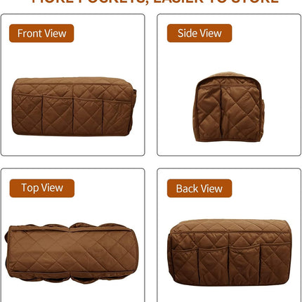 Armrest Organizer Car Storage Caddy with Phone Book Magazine Pen Holder 18.7×8.7×6inch Brown