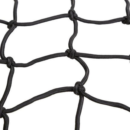2 Pack 40x40cm Elastic Motorcycle Cargo Net with 6 Anti-Scratch Hooks for Scooter Helmet Storage - Black