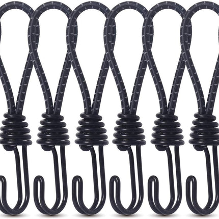 8 Pack DIY Anti-Scratch Hooks with Reflective Cord for 8mm Elastic & Bungee Cord - Ideal for Camping Trailer Bicycle