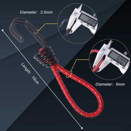 8 Pack DIY Anti-Scratch Hooks with Reflective Cord for 8mm Elastic & Bungee Cord - Ideal for Camping Trailer Bicycle