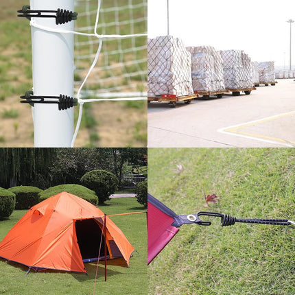 8 Pack DIY Anti-Scratch Hooks with Reflective Cord for 8mm Elastic & Bungee Cord - Ideal for Camping Trailer Bicycle