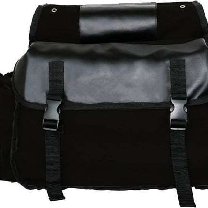 Vintage Double Bicycle Panniers Large Water-Resistant Canvas Bike Bags for E-bike & City Bike Black Set of 1