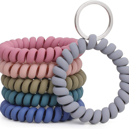 6 Pack Spiral Wristbands Adjustable Waterproof for Sports
