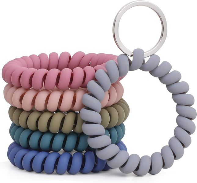 6 Pack Spiral Wristbands Adjustable Waterproof for Sports V1258-DP02-BOL-787