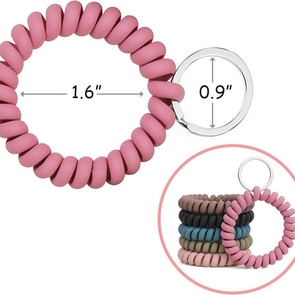 6 Pack Spiral Wristbands Adjustable Waterproof for Sports