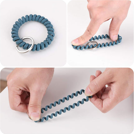 6 Pack Spiral Wristbands Adjustable Waterproof for Sports