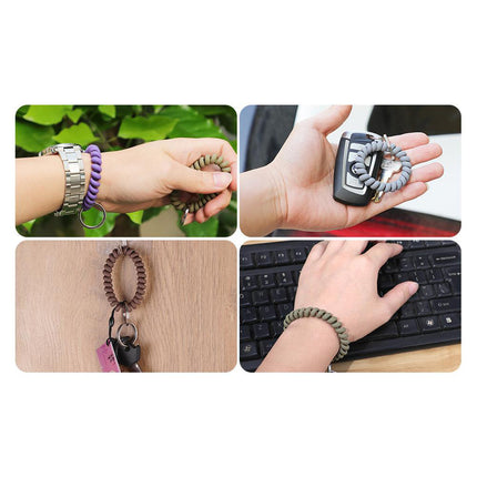 6 Pack Spiral Wristbands Adjustable Waterproof for Sports