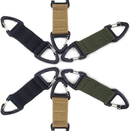 6-Piece Triangular Carabiner Hooks Set 3 Colors Multi-functional for Keys Outdoor Use and Organizing