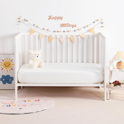 2 Pack Muslin Cott Mini Crib Sheets, Soft and Breathable Double Layer 24x38 Baby Crib Sheets for Mini Crib and Toddler Mattresses, Boys, Girls, Unisex, White, 24x38 Inches