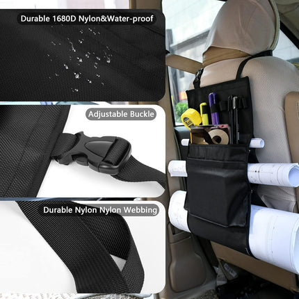 Homakover Car Seat Organizer, Blueprints Car Organizer, Maps Holder, Drawings Car Pockets, Artwork Car Pocket, Posters Holder with Shoulder Strap/Pockets and Comfort Top Handle