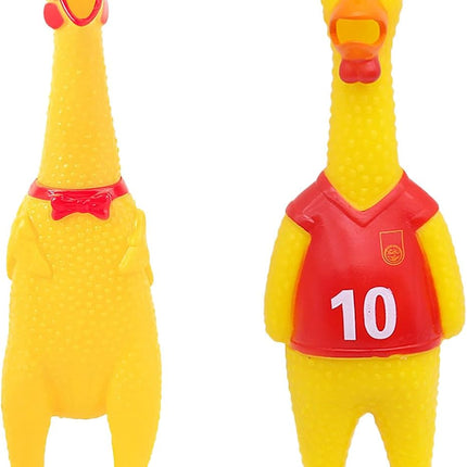 Screaming Chicken & Squeaky Chicken Dog Toy – Two Hilarious Prank Toys for Fun, Stress Relief & Play
