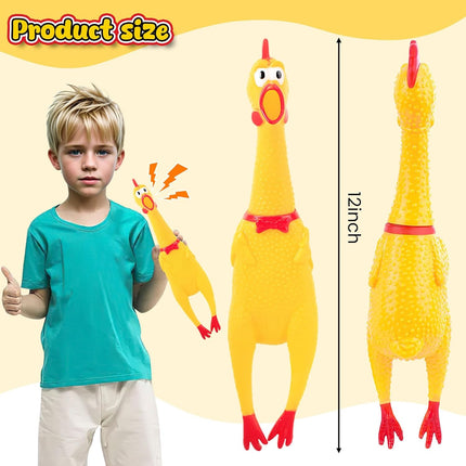 Screaming Chicken & Squeaky Chicken Dog Toy – Two Hilarious Prank Toys for Fun, Stress Relief & Play