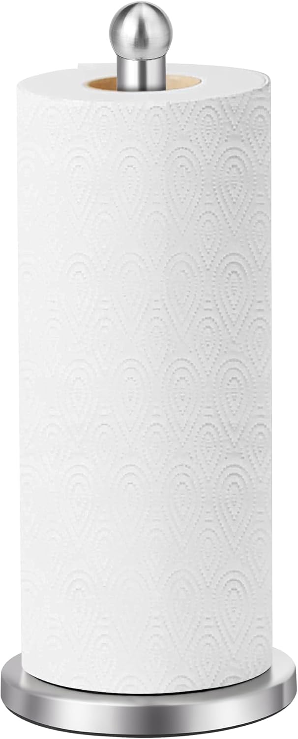 Paper Towel Holder Countertop Paper Towel Holder with Solid Weighted Base for Standard and Large Size Rolls