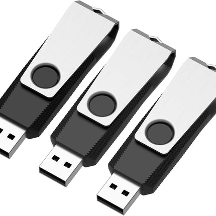 16GB 3 Pack USB Flash Drive 16GB USB Stick Bulk USB Drive 2.0 USB Key USB Thumb Drive Flash Drives 16gb Memory Stick for Computer (Black,3 pcs)