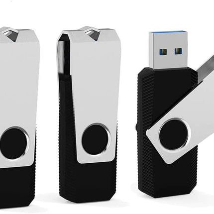16GB 3 Pack USB Flash Drive 16GB USB Stick Bulk USB Drive 2.0 USB Key USB Thumb Drive Flash Drives 16gb Memory Stick for Computer (Black,3 pcs)