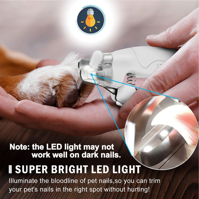 Pet Nail Clipper with LED Light for Dogs & Cats Rechargeable Nails & Claws Trimmer – product detail