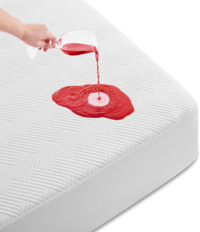 Queen Size 100 Percent Waterproof Mattress Protector Mattress Pad Cover Fitted 8 -21 Deep Pocket in White