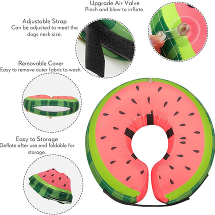 Inflatable Dog Collar Recovery Cone for Medium Waterproof Elizabethan Pillow Blow Up Pet Cone Collar Surgery Donut Convalescence Stop Licking Pulling Post Operative Anti Itch