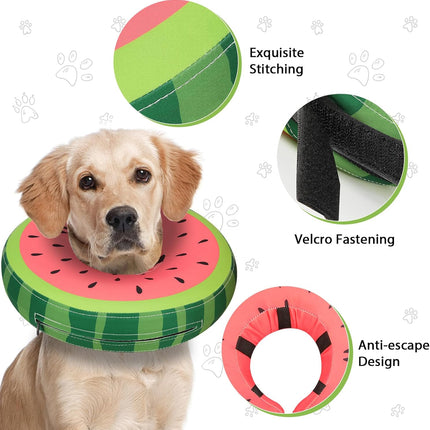 Inflatable Dog Collar Recovery Cone for Medium Waterproof Elizabethan Pillow Blow Up Pet Cone Collar Surgery Donut Convalescence Stop Licking Pulling Post Operative Anti Itch