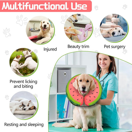 Inflatable Dog Collar Recovery Cone for Medium Waterproof Elizabethan Pillow Blow Up Pet Cone Collar Surgery Donut Convalescence Stop Licking Pulling Post Operative Anti Itch