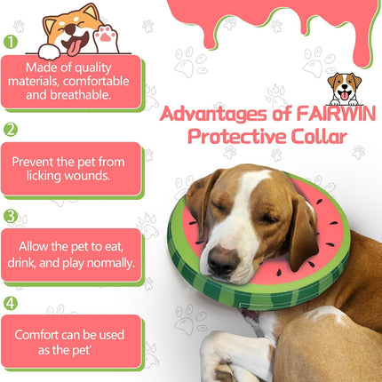 Inflatable Dog Collar Recovery Cone for Medium Waterproof Elizabethan Pillow Blow Up Pet Cone Collar Surgery Donut Convalescence Stop Licking Pulling Post Operative Anti Itch