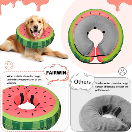 Inflatable Dog Collar Recovery Cone for Medium Waterproof Elizabethan Pillow Blow Up Pet Cone Collar Surgery Donut Convalescence Stop Licking Pulling Post Operative Anti Itch