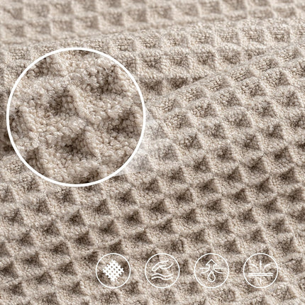 430 GSM Microfiber Oversize Quick Dry Lint Free Bath Towel, 60 x 30 in, 4 Pack (Waffle Weave)
