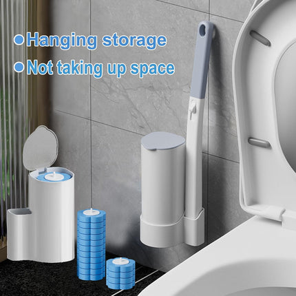 2 Pack Disposable Toilet Brush and Holder Set,Extended Handle with 48 Cleaner Refills Toilet Brush for Toilet Bowl Cleaners,Bathroom Cleaning,Sink, Bathtub, Floor - Blue (Ocean Fresh Scent)