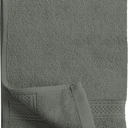 6 Pack Premium Hand Towels, 16 by 28 inches, 100% Ring Spun Cotton, Soft and Absorbent 600 GSM Towels for Bathroom, Gym, and Hotel, Grey