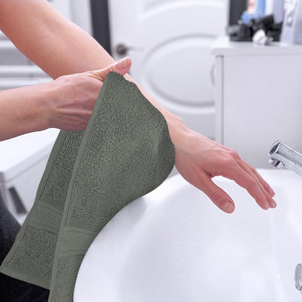 6 Pack Premium Hand Towels, 16 by 28 inches, 100% Ring Spun Cotton, Soft and Absorbent 600 GSM Towels for Bathroom, Gym, and Hotel, Grey