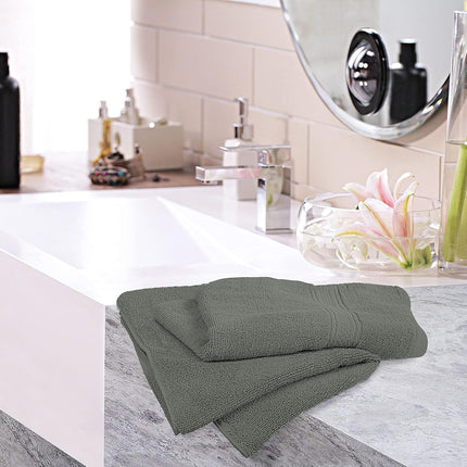 6 Pack Premium Hand Towels, 16 by 28 inches, 100% Ring Spun Cotton, Soft and Absorbent 600 GSM Towels for Bathroom, Gym, and Hotel, Grey