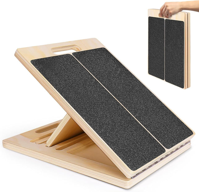 Portable Wooden Slant Board for Calf Stretching Squats Calf Stretcher Pilates Physical Therapy