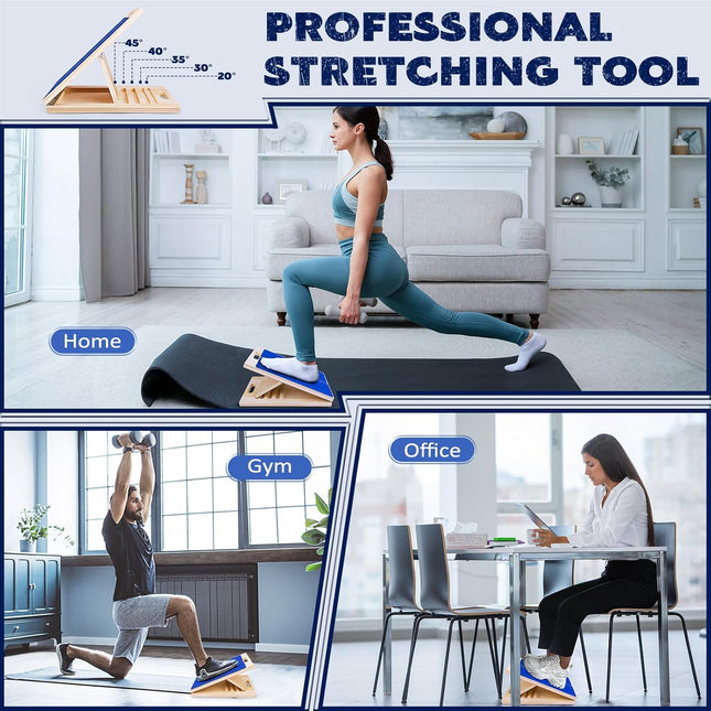 Portable Wooden Slant Board for Calf Stretching Squats Calf Stretcher Physical Therapy – product detail