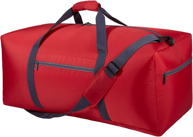 Foldable Duffle Bag 30 inch 75L Large Lightweight Luggage Bag for Travel Camping Storage-Red