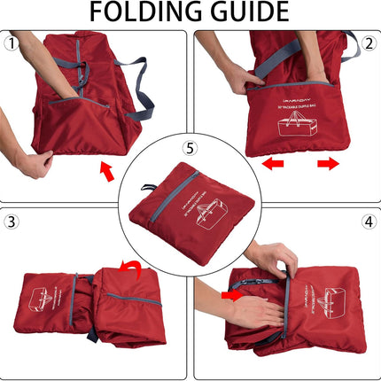 Foldable Duffle Bag 30 inch 75L Large Lightweight Luggage Bag for Travel Camping Storage-Red