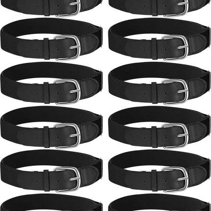 12 Pcs Baseball Belts Softball Belts Bulk for Adult and Youth Adjustable