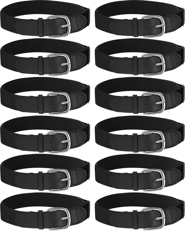 12 Pcs Baseball Belts Softball Belts Bulk for Adult and Youth Adjustable V1258-DP02-C-1371