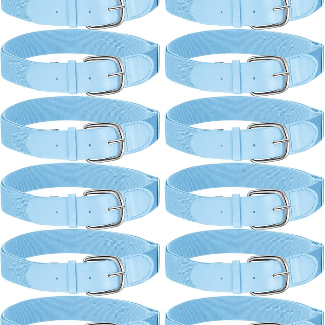 12 Pcs Baseball Belts Softball Belts Bulk for Adult and Youth Adjustable