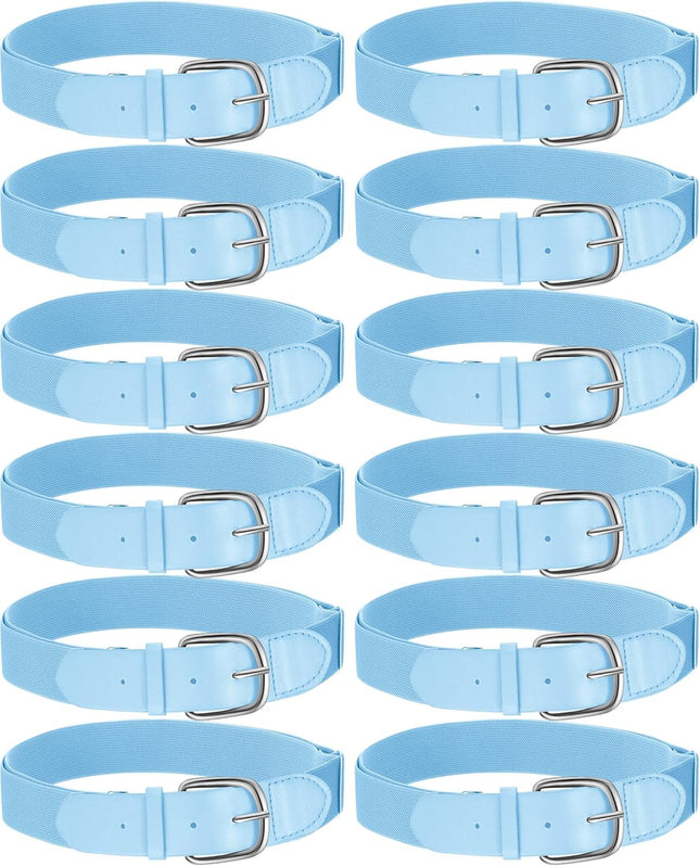 12 Pcs Baseball Belts Softball Belts Bulk for Adult and Youth Adjustable V1258-DP02-C-1372