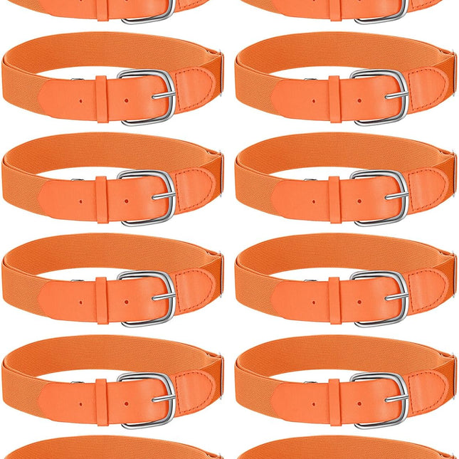 12 Pcs Baseball Belts Softball Belts Bulk for Adult and Youth Adjustable
