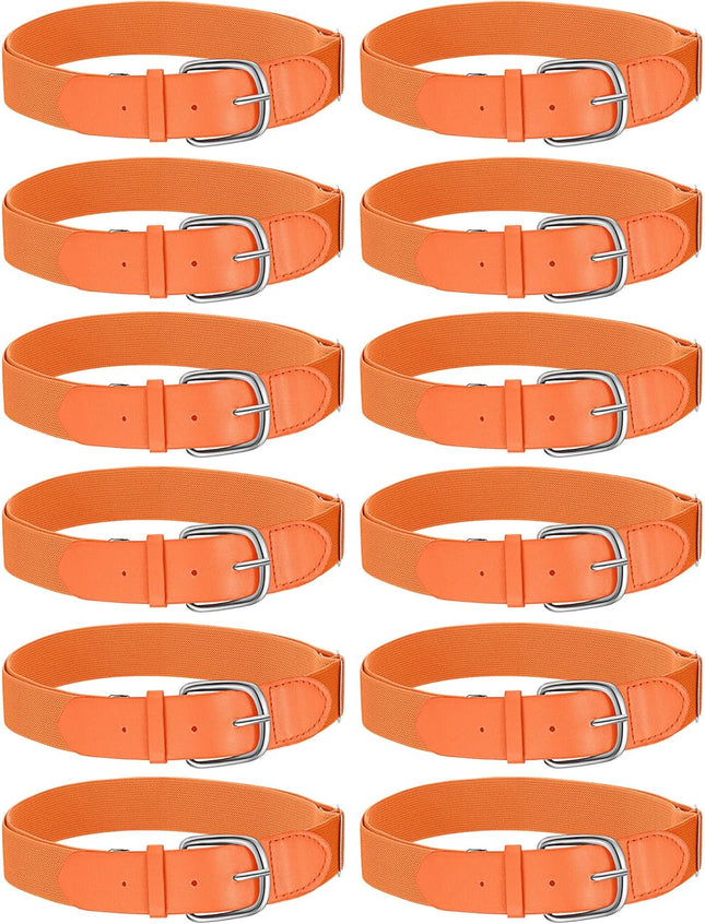 12 Pcs Baseball Belts Softball Belts Bulk for Adult and Youth Adjustable V1258-DP02-C-1373