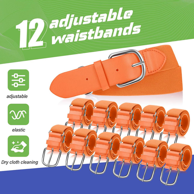 12 Pcs Baseball Belts Softball Belts Bulk for Adult and Youth Adjustable – product detail
