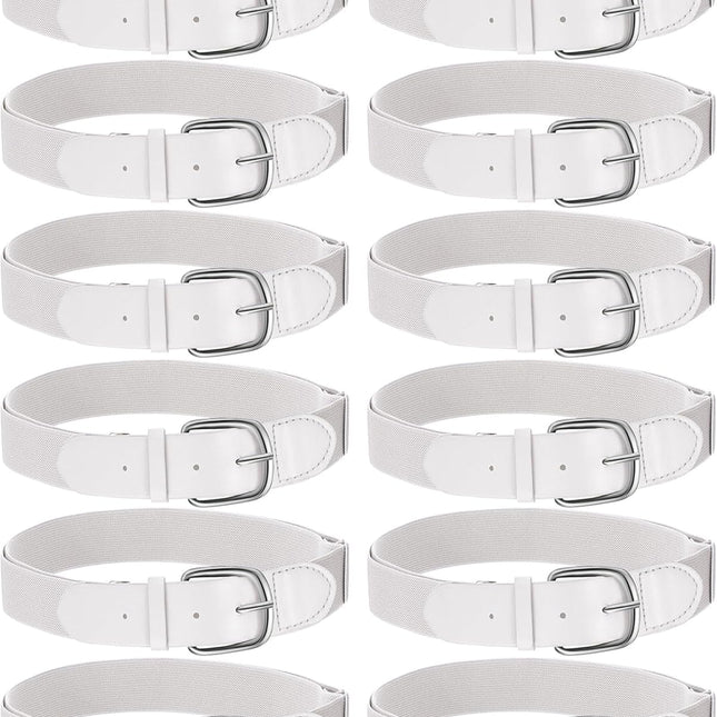 12 Pcs Baseball Belts Softball Belts Bulk for Adult and Youth Adjustable
