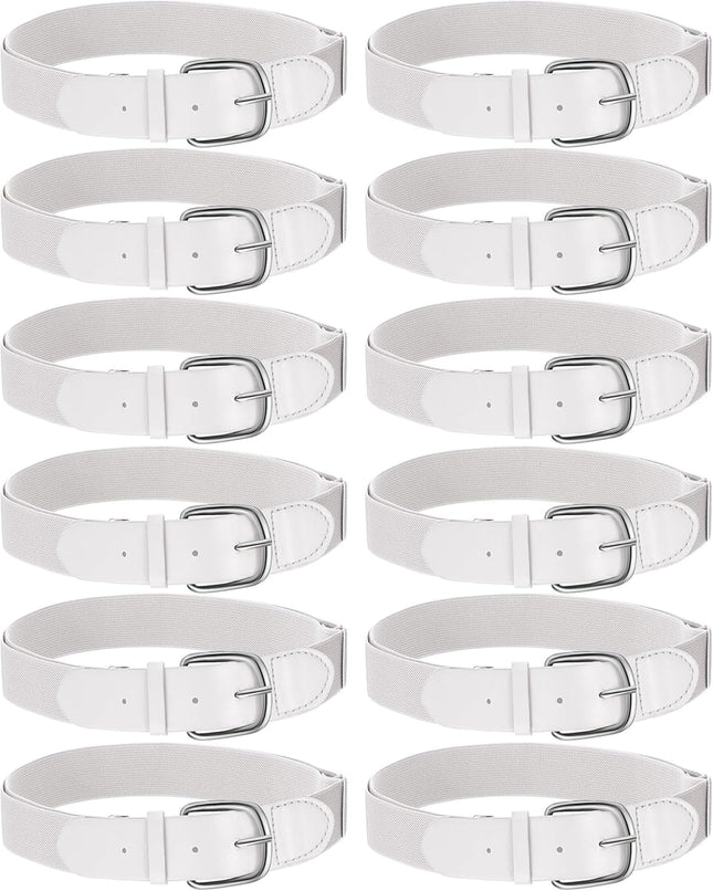 12 Pcs Baseball Belts Softball Belts Bulk for Adult and Youth Adjustable V1258-DP02-C-1374